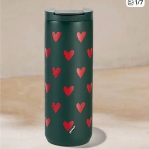 Starbucks Valentine ❤️Limited Edition❤️ Green Tumbler with Red Heart Pattern